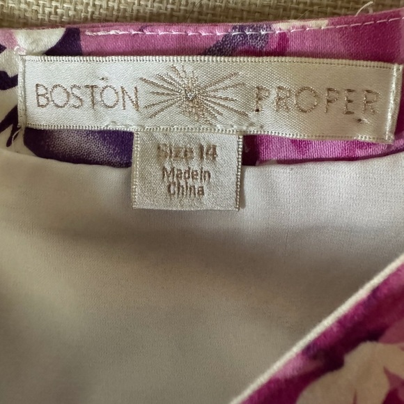 Boston Proper pink floral peplum blouse Size 14 - Picture 9 of 11